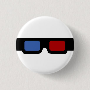 3D specs 3 Cm Round Badge