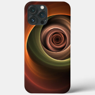 3D Spiral Abstract Warm Colours Modern Fractal Art iPhone 13 Pro Max Case
