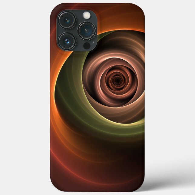 3D Spiral Abstract Warm Colours Modern Fractal Art Case-Mate iPhone Case (Back)