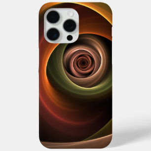 3D Spiral Abstract Warm Colours Modern Fractal Art iPhone 15 Pro Max Case