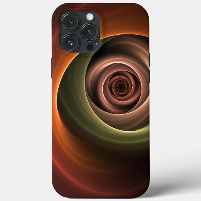 3D Spiral Abstract Warm Colours Modern Fractal Art Case-Mate iPhone Case (Back)