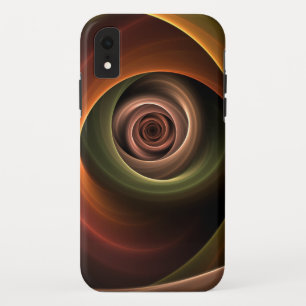 3D Spiral Abstract Warm Colours Modern Fractal Art iPhone XR Case