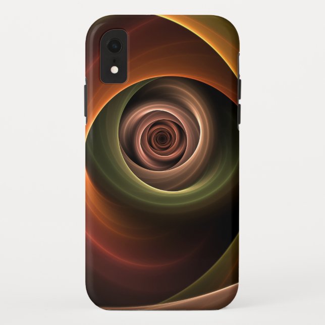 3D Spiral Abstract Warm Colours Modern Fractal Art Case-Mate iPhone Case (Back)