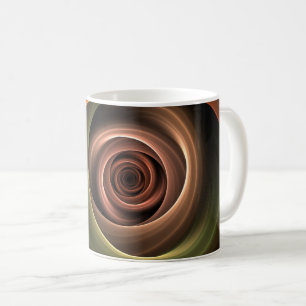 3D Spiral Abstract Warm Colours Modern Fractal Art Coffee Mug