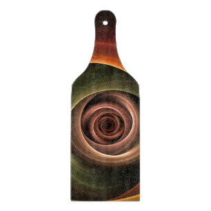 3D Spiral Abstract Warm Colours Modern Fractal Art Cutting Board