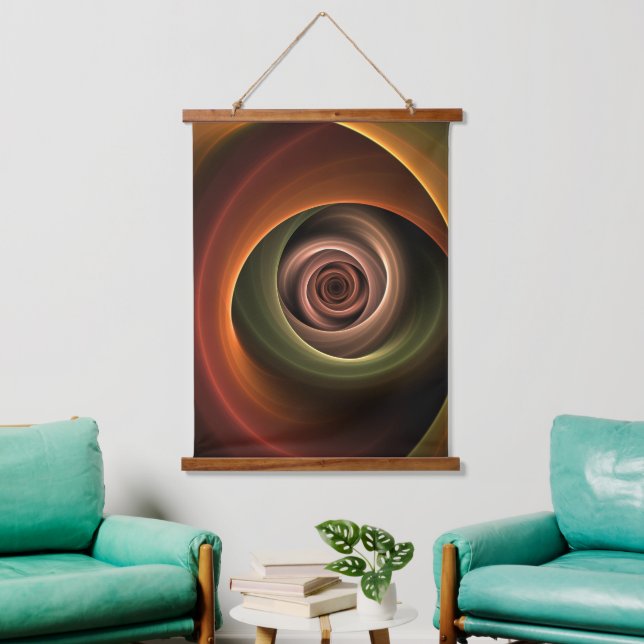 3D Spiral Abstract Warm Colours Modern Fractal Art Hanging Tapestry (Living Room)