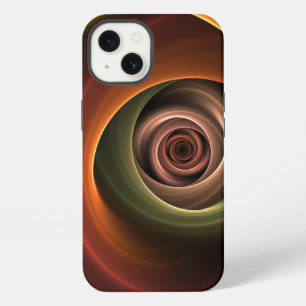 3D Spiral Abstract Warm Colours Modern Fractal Art iPhone 13 Case