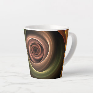 3D Spiral Abstract Warm Colours Modern Fractal Art Latte Mug