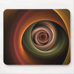 3D Spiral Abstract Warm Colours Modern Fractal Art Mouse Pad