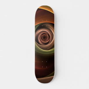 3D Spiral Abstract Warm Colours Modern Fractal Art Skateboard