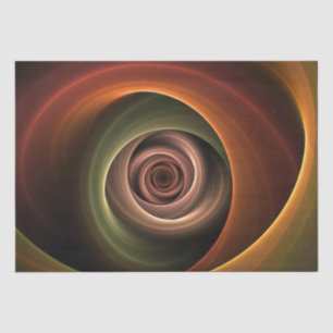 3D Spiral Abstract Warm Colours Modern Fractal Art Tissue Paper