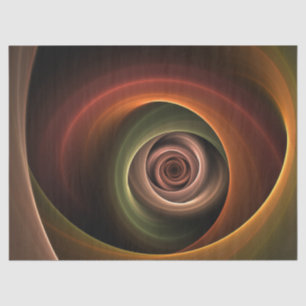 3D Spiral Abstract Warm Colours Modern Fractal Art Tissue Paper