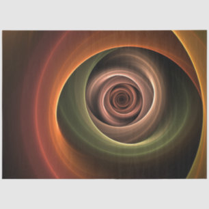 3D Spiral Abstract Warm Colours Modern Fractal Art Tissue Paper