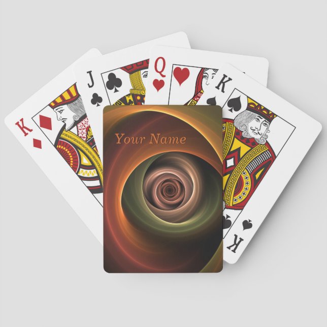 3D Spiral Abstract Warm Colours Modern Fractal Nam Playing Cards (Back)