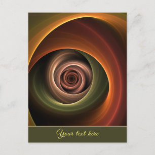 3D Spiral Abstract Warm Colours Modern Fractal Tex Holiday Postcard