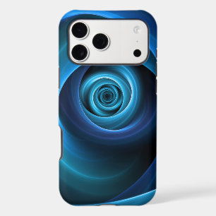 3D Spiral Blue Colors Modern Abstract Fractal Art