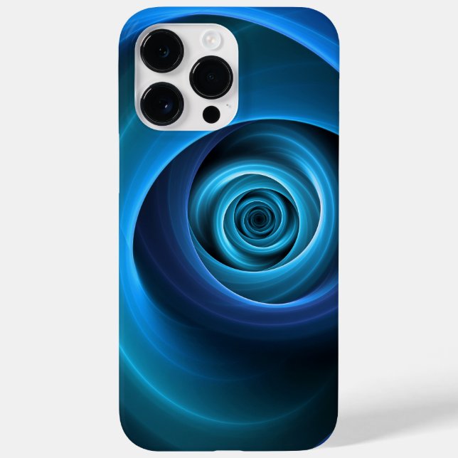 3D Spiral Blue Colours Modern Abstract Fractal Art Case-Mate iPhone Case (Back)