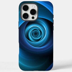 3D Spiral Blue Colours Modern Abstract Fractal Art iPhone 16 Pro Max Case
