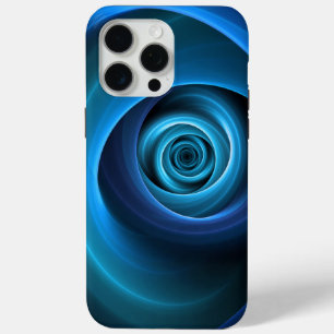 3D Spiral Blue Colours Modern Abstract Fractal Art iPhone 15 Pro Max Case