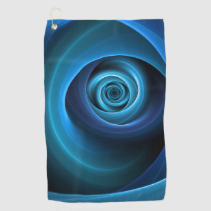 3D Spiral Blue Colours Modern Abstract Fractal Art Golf Towel