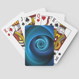 3D Spiral Blue Colours Modern Abstract Fractal Art Playing Cards