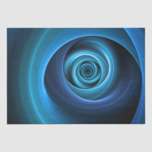 3D Spiral Blue Colours Modern Abstract Fractal Art Tissue Paper