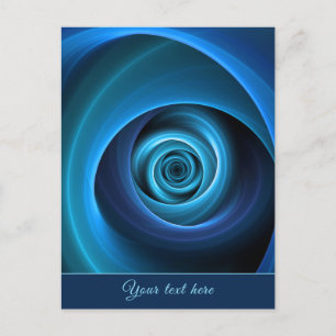 3D Spiral Blue Colours Modern Abstract Fractal Tex Postcard