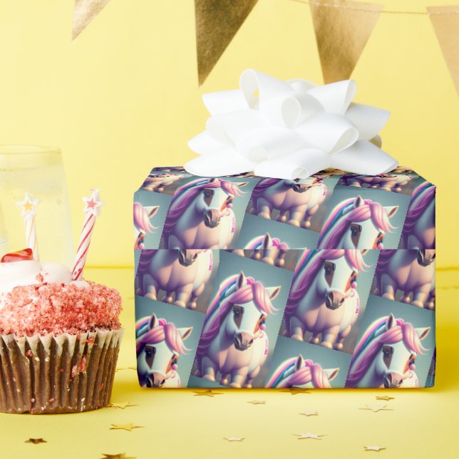 3D Spirit Pony 2 Wrapping Paper (Birthday Party)