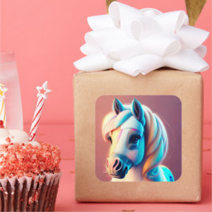 3D Spirit Pony 3 Square Sticker
