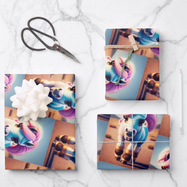 3D Spirit Pony 4 Wrapping Paper Sheet (Front)