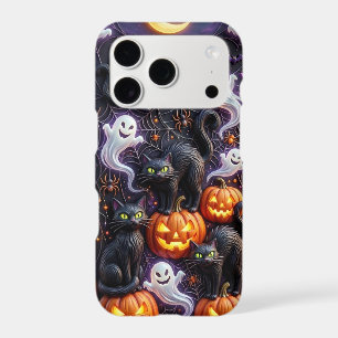 3D Spooky Halloween Cats & Pumpkins Phone Case 