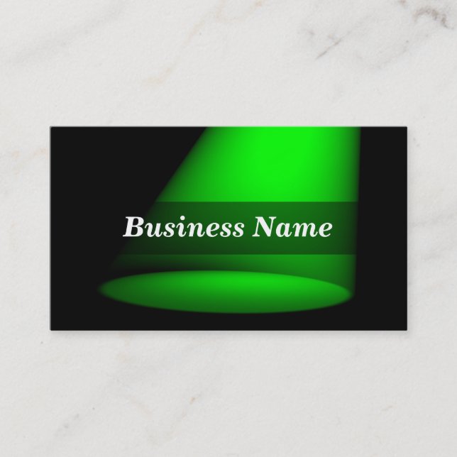 3D Spotlight (Green) Business Card (Front)