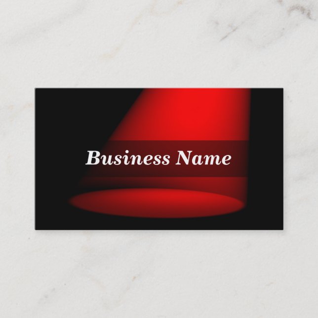 3D Spotlight (Red) Business Card (Front)