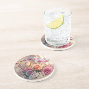 3D Spring Flowers Greeting Card with Roses Coaster