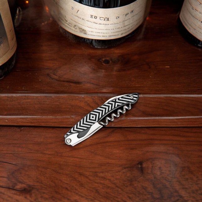 3d Square Illusion Pattern Corkscrew (Corkscrew Bottle Opener)