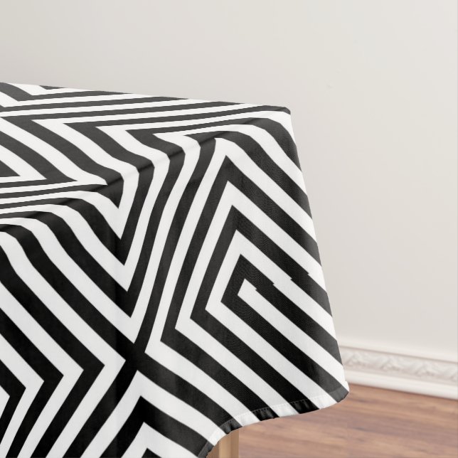 3d Square Illusion Pattern Tablecloth (In Situ)