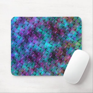 3D squares stained blue lilac to pink or triangles Mouse Pad