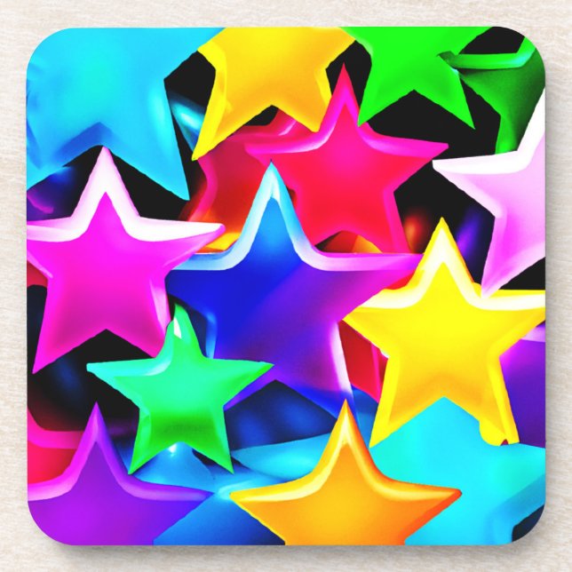3D Starry Rainbow Pattern Coaster (Front)
