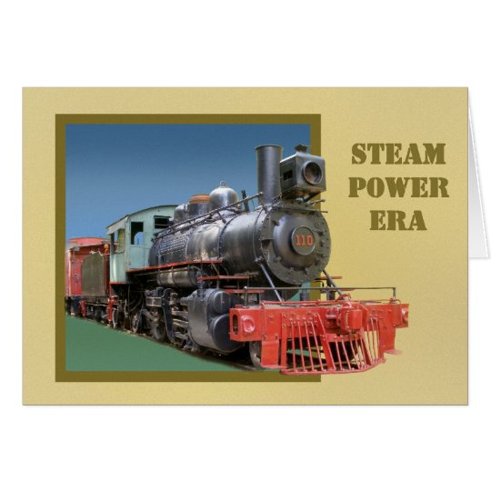 3D steam locomotive greeting card
