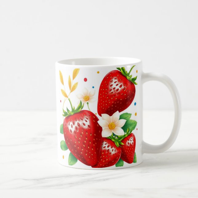 3d strawberry mug wrap, 3d mug wrap design (Right)