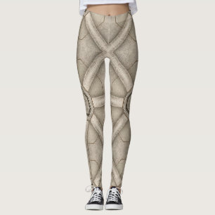 3d Stunning Texture pattern in Stone Brown Leggings
