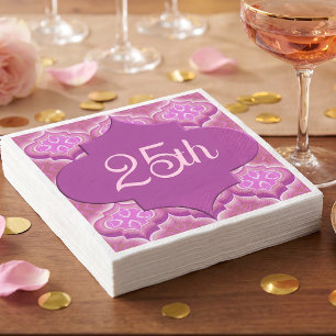 3D Style 25th Birthday Napkin