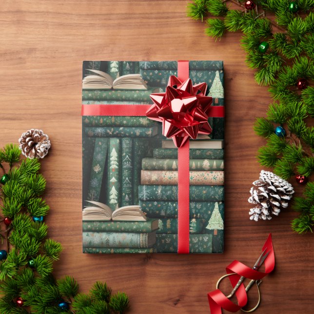 3d style Book Lover Wrapping Paper (Holiday Gift)