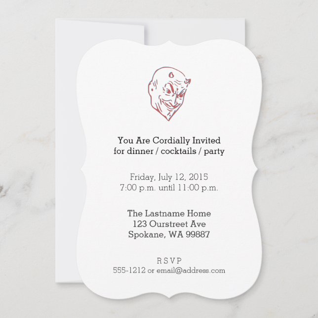 3D Style Devil Invitation (Front)