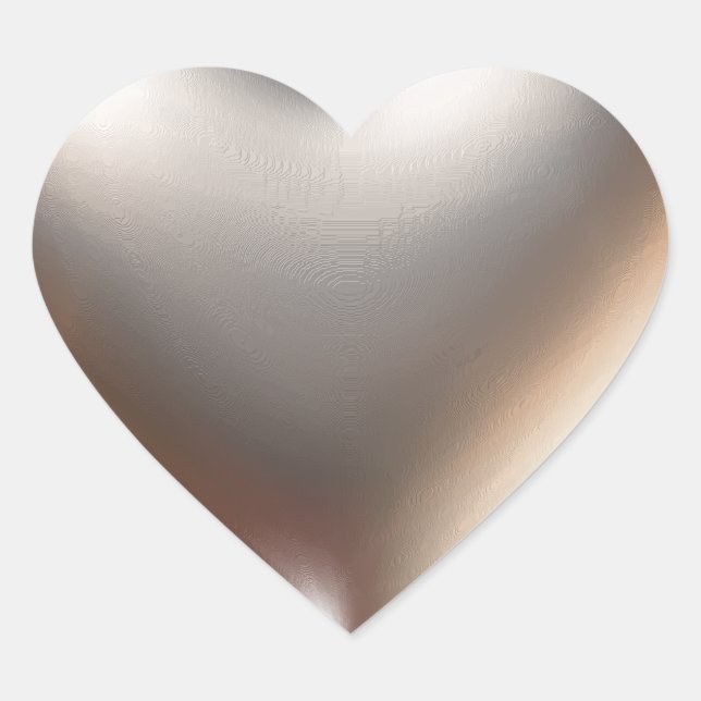 3D Style Heart Symbol Gold Heart Sticker (Front)