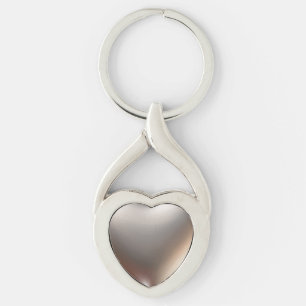 3D Style Heart Symbol Gold Key Ring