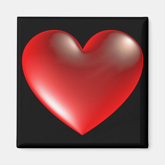 3D Style Heart Symbol Red Magnet (Front)