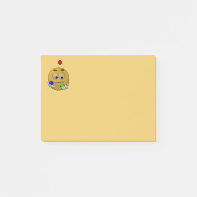 3d Style Juggling Emoticon Post-it Notes (Front)