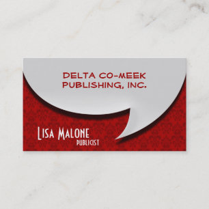 3D Style Speech Bubble Card on Damask