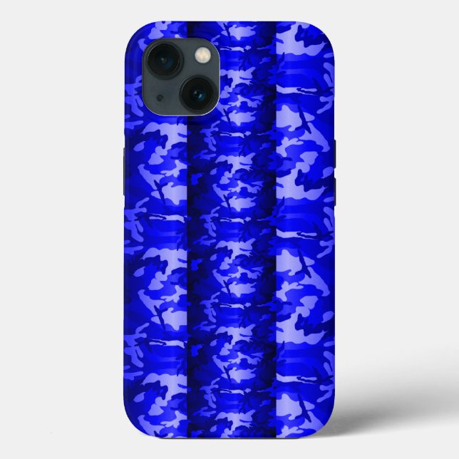 3D Stylish Blue Woodland Camo Case-Mate iPhone Case (Back)